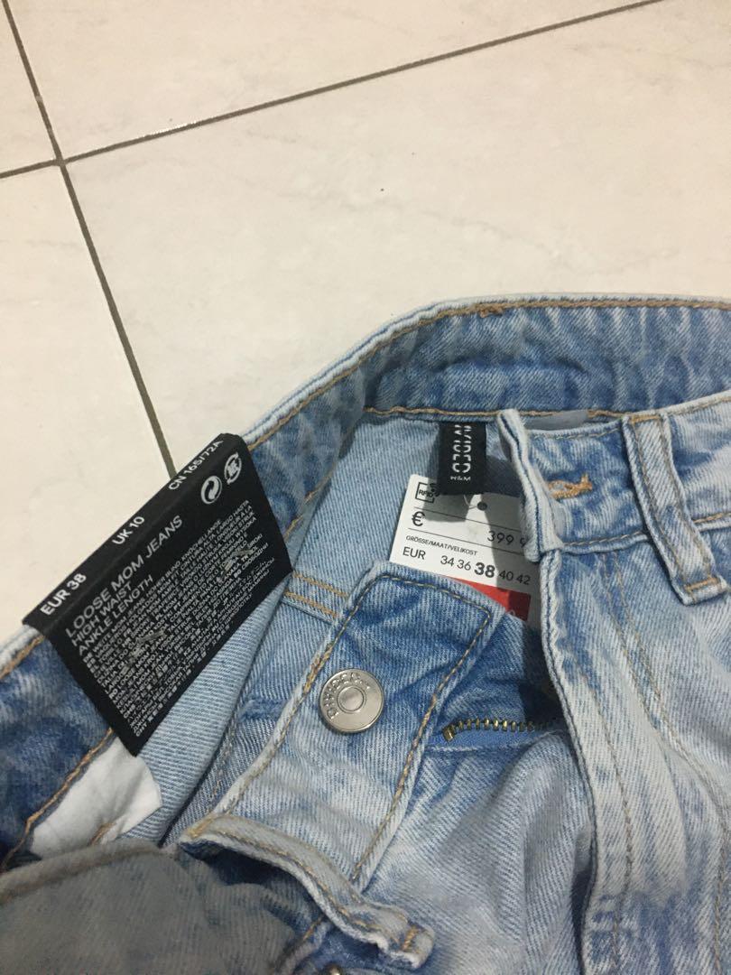 H\u0026M loose mom jeans uk 38, Fesyen Wanita, Pakaian Wanita, Bawahan di  Carousell