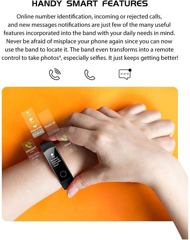 Huawei Honor Band 5 Fitness Tracker AMOLED Color Screen Blood Oxygen TruSleep Monitoring TruSeen 3.0 Real TIME Heart Rate 50 Meters Waterproof Call.