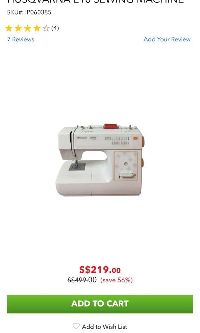 HUSQVARNA E10 SEWING MACHINE SKUIP060385 Condition 8/10 100, Hobbies