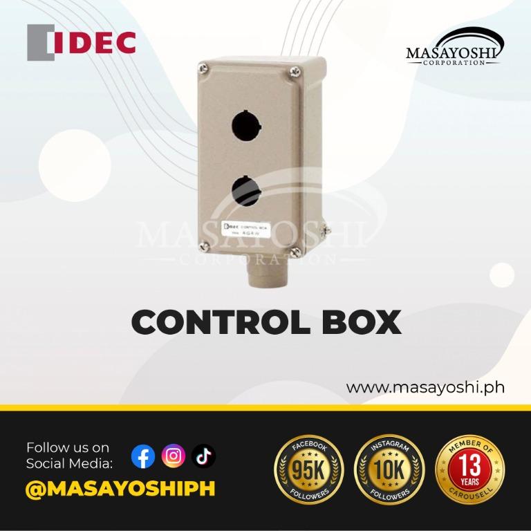 IDEC Control Box, 2-Hole, IP65 | Model# AGAW212Y | Control Panel (Category: Construction Tools & Equipment) located in Quezon City. Submitted by Masayoshi_Construction (Listing ID 1130470910, Image 1). Description: 𝗞𝗶𝗻𝗱𝗹𝘆 𝗖𝗮𝗹𝗹/𝗖𝗼𝗻𝘁𝗮𝗰𝘁 𝗼𝘂𝗿 𝗦𝗮𝗹𝗲𝘀 𝗗𝗲𝗽𝗮𝗿𝘁𝗺𝗲𝗻𝘁 𝗳𝗼𝗿 𝘁𝗵𝗲 𝗮𝘃𝗮𝗶𝗹𝗮𝗯𝗶𝗹𝗶𝘁𝘆 𝗮𝗻𝗱 𝗺𝗼𝗾 𝗼𝗳 𝘁𝗵𝗲 𝗽𝗿𝗼𝗱𝘂𝗰𝘁. ᴀʟʟ ᴘʀɪᴄᴇꜱ ᴀʀᴇ ꜱᴜʙᴊᴇᴄᴛ ᴛᴏ ᴄʜᴀɴɢᴇ ᴡɪᴛʜᴏᴜᴛ ᴘʀɪᴏʀ ɴᴏᴛɪᴄᴇ ᴅᴜᴇ ᴛᴏ ꜰʟᴜᴄᴛᴜᴀᴛɪᴏɴ. IDEC