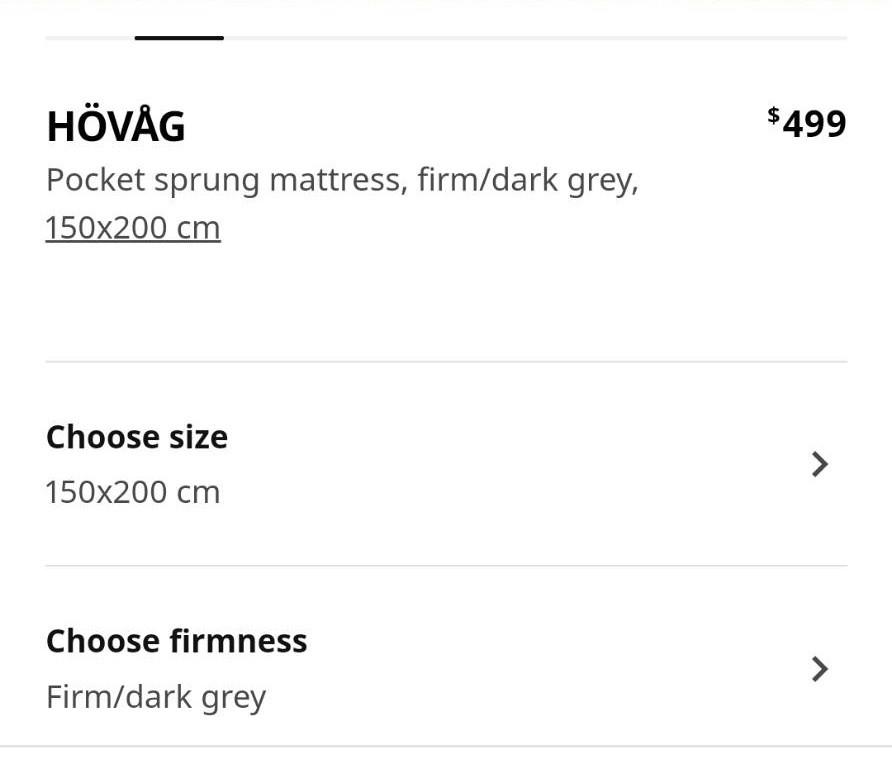 IKEA HOVAG 200*150cm mattress, Furniture & Home Living, Furniture, Bed