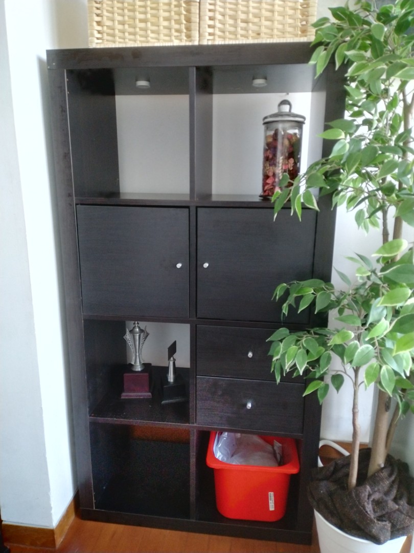 Ikea kallax 8 cubes 2 doors 2 drawers, Furniture & Home Living