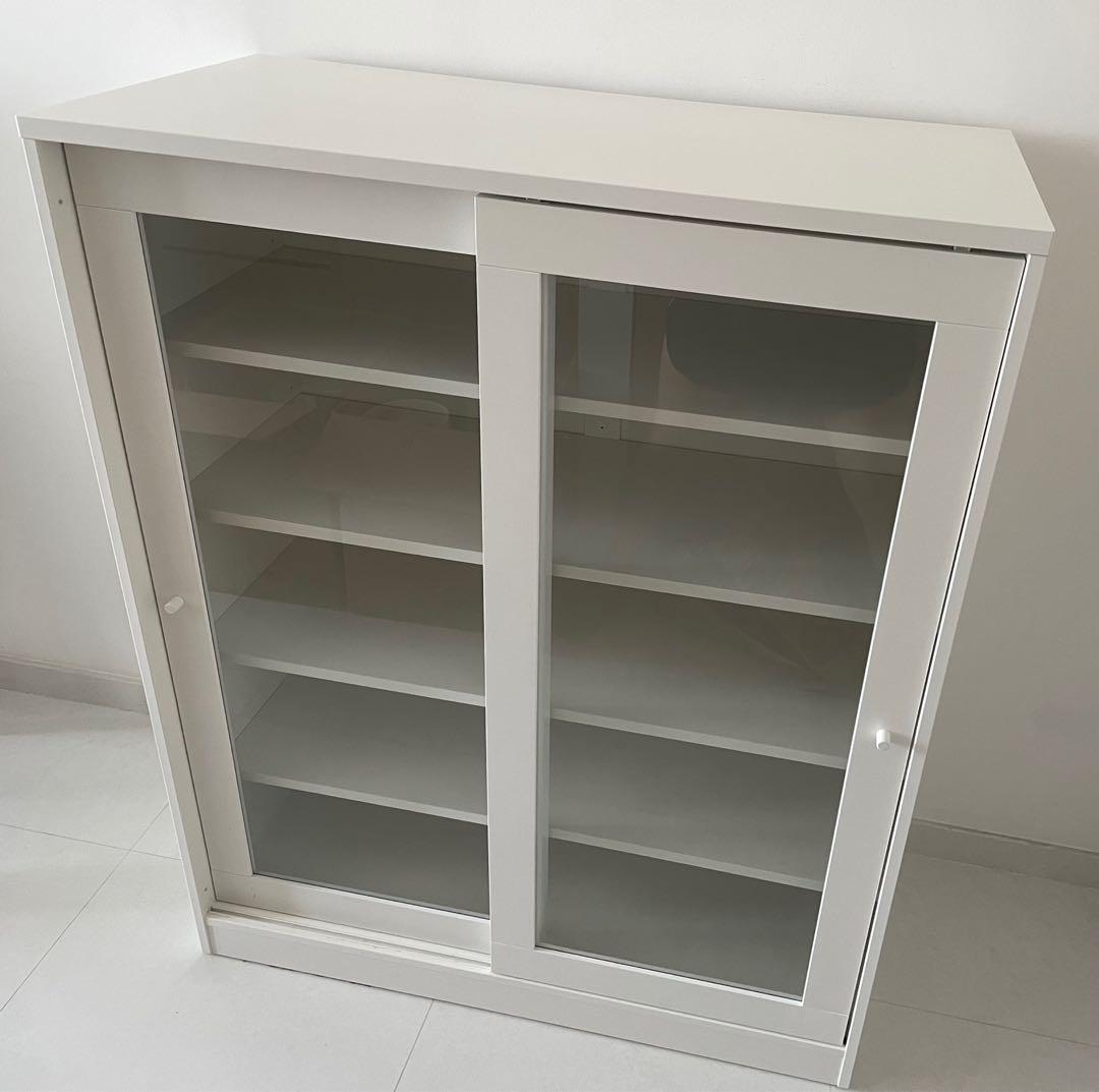 Ikea syvde cabinet with glass doors sale