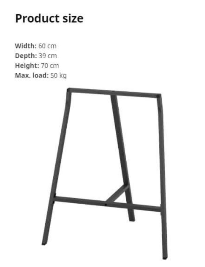 IKEA VIKA LERBERG Trestle Table Leg (2 units), Furniture & Home Living