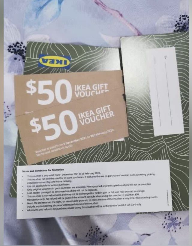 ikea voucher gift card, Tickets & Vouchers, Vouchers on Carousell