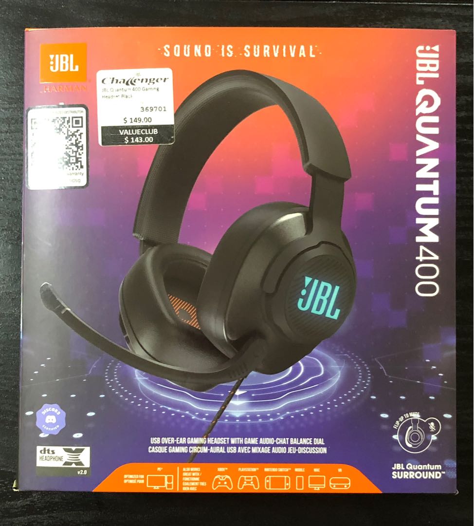  JBL Quantum 400 - Wired Over-Ear Gaming Headphones
