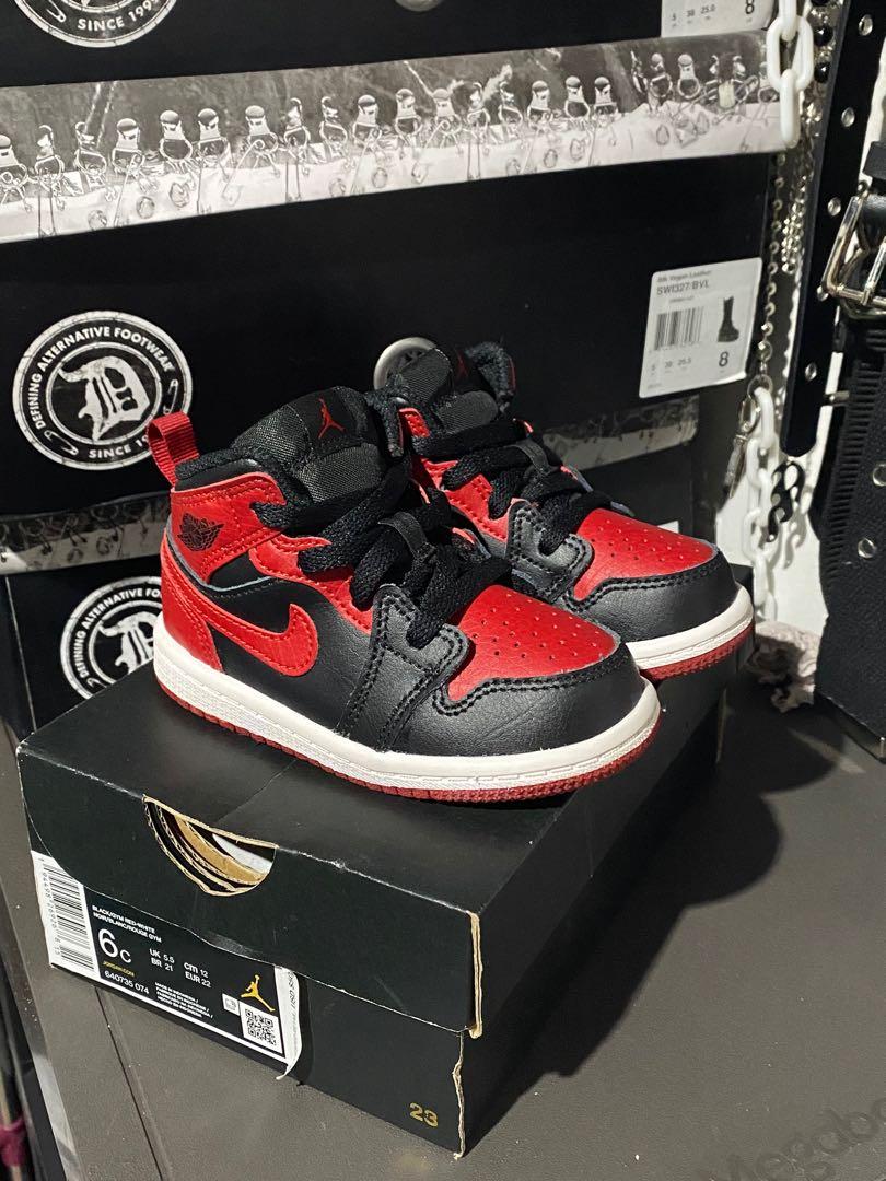 Baby jordan 1 bred hot sale