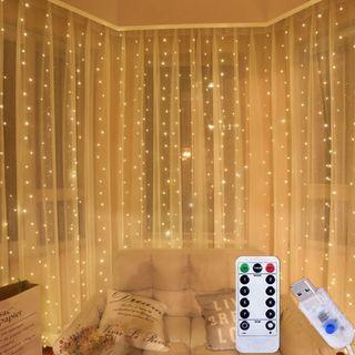 Butterfly curtain light 96 LED Fairy String Lights with USB plug flash  lights with remote control in bedroom, courtyard, Christmas, wedding and  party 