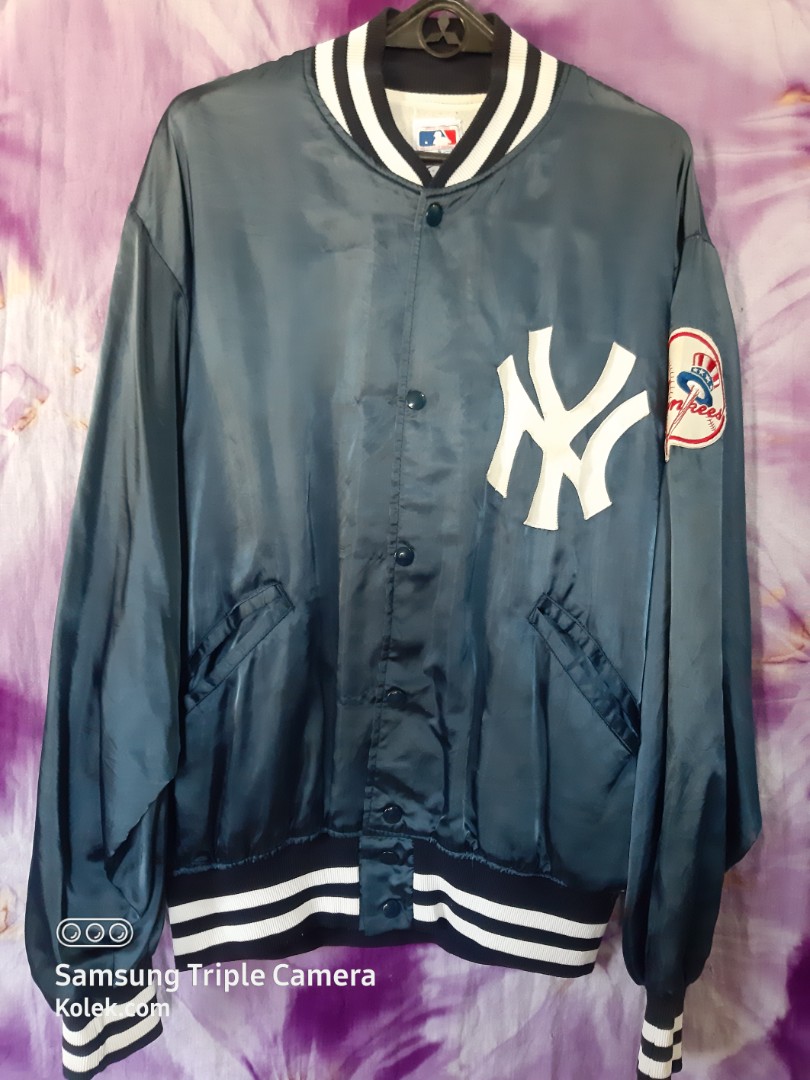 new york yankees jacket FELCO Medium vtg vintage authentic rare pinstripe  NAVY