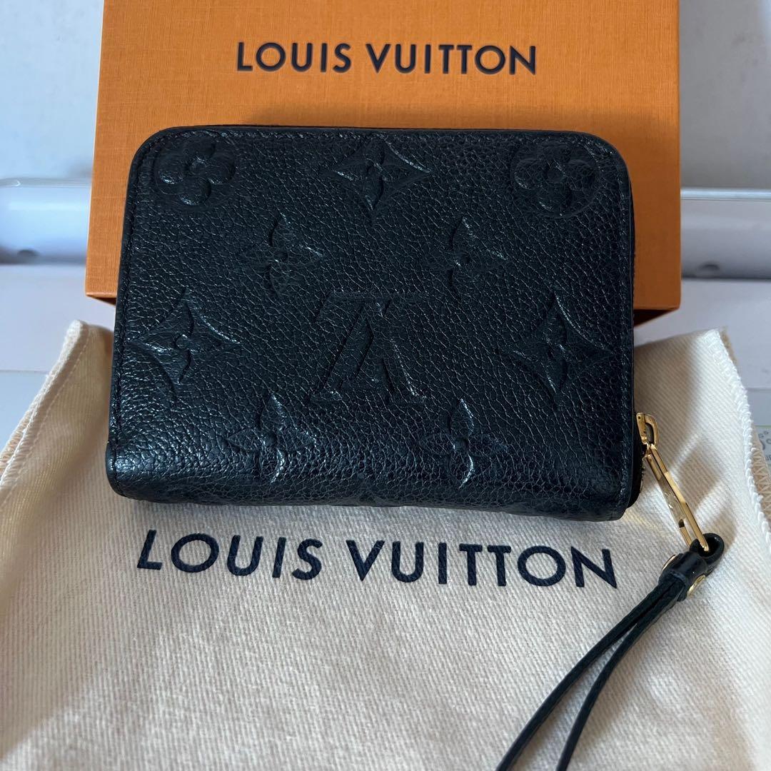 LOUIS VUITTON Zippy Coin Purse Monogram Empreinte M60574 Black Leather  wallet FS