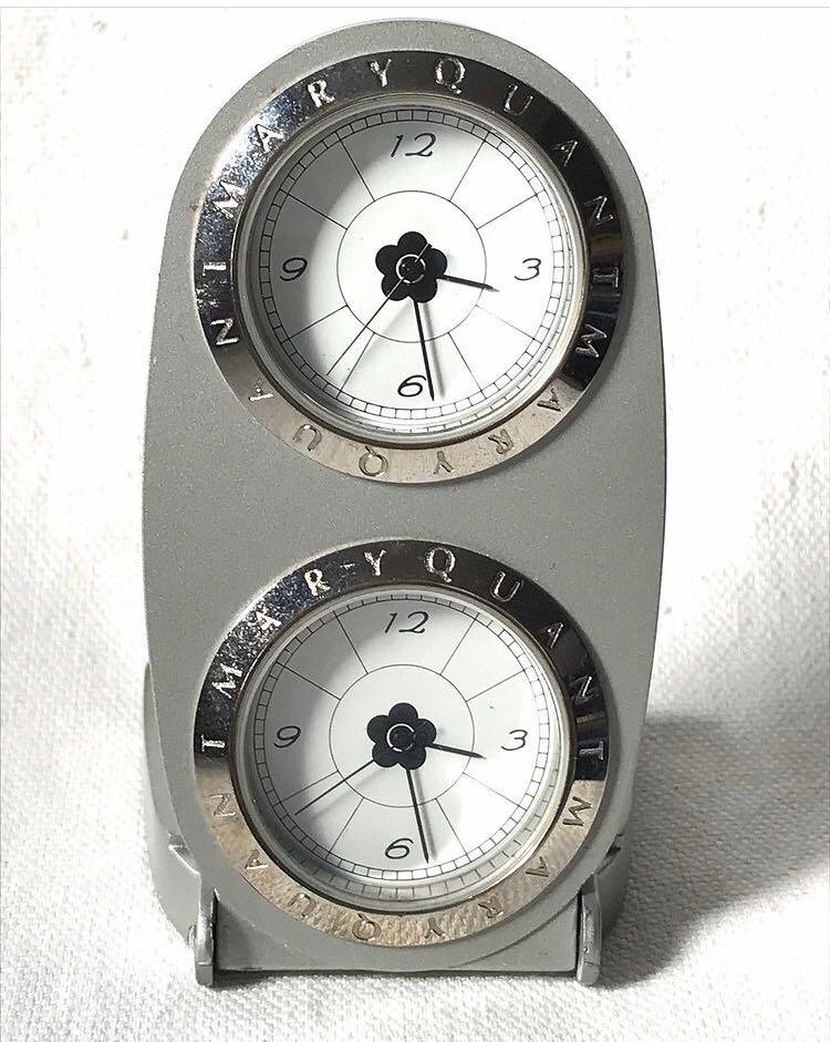 Mary Quant London Collectible Daisy Dual Tine Zone Desk Clock, Luxury