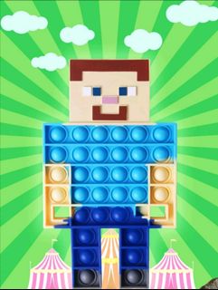 Minecraft Steve Bubble Pop Fidget Toy 