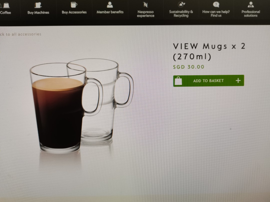 Nespresso View Mugs × 2, Furniture & Home Living, Kitchenware