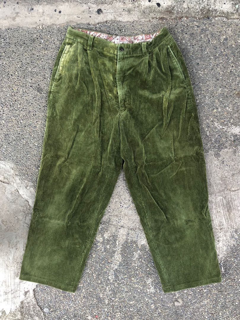 Mens olive 2025 green corduroy pants