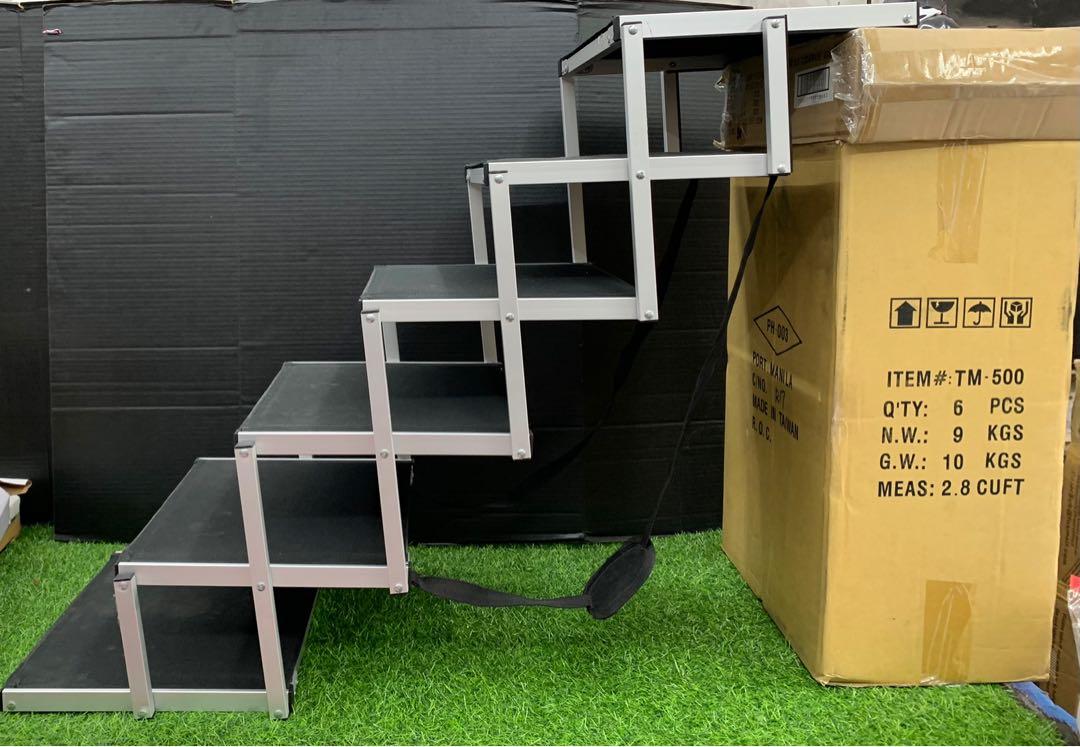 Heeyoo Folding Dog Car Steps, Portable Aluminum Frame Large Dog Stairs
