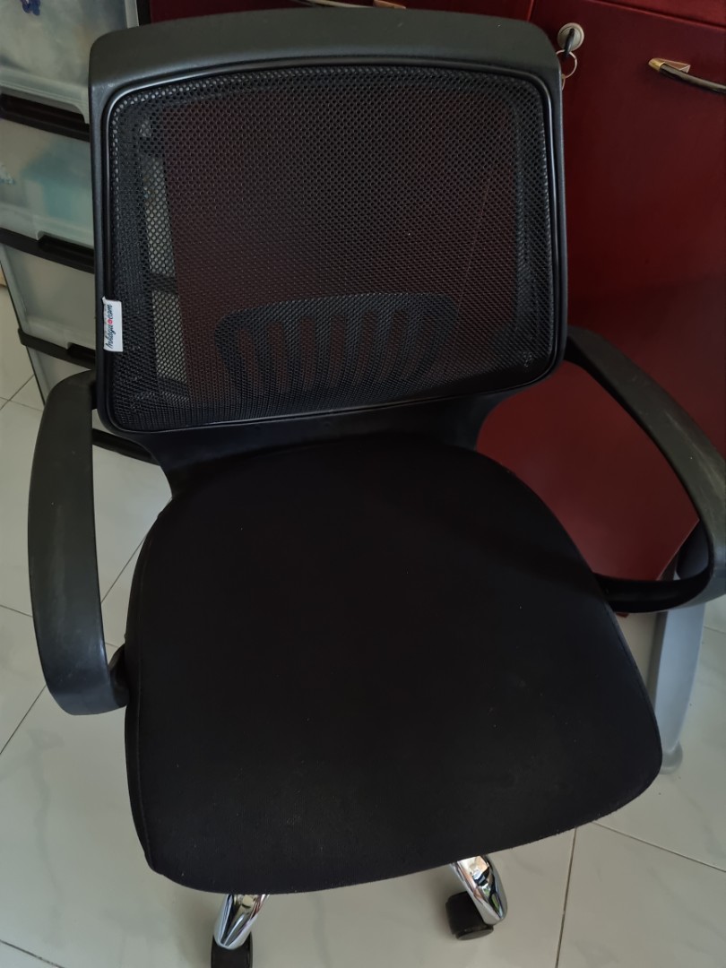 Picket & Rail Mesh Back Office Computer Study Chair with Adjustable ...