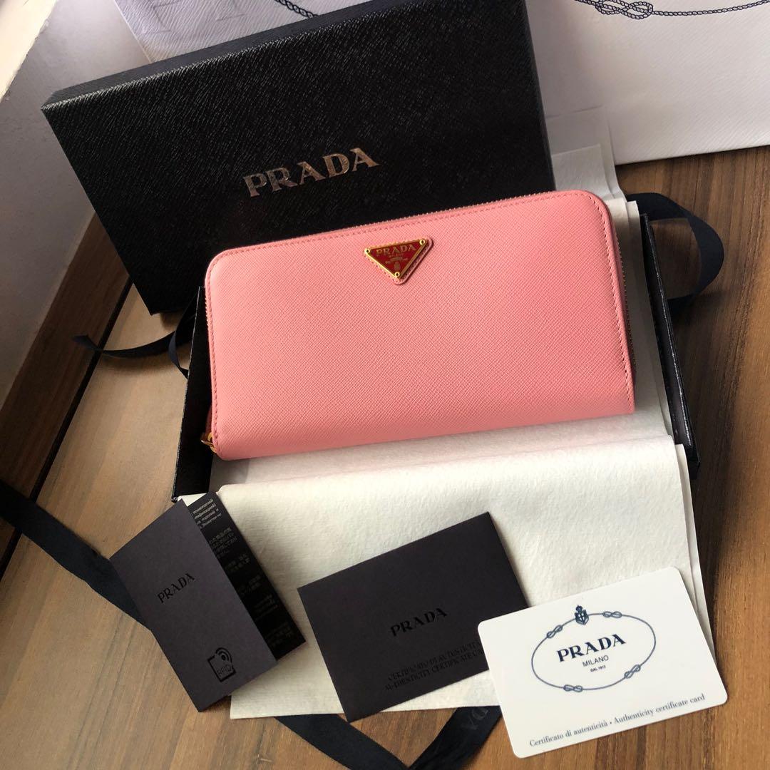 Petal Pink Large Saffiano Leather Wallet