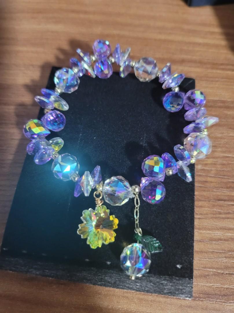 Purple swarovski crystal bracelet new arrivals