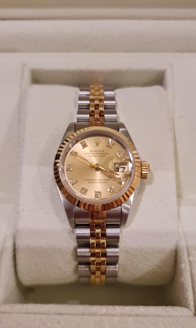 Rolex datejust half 2025 gold