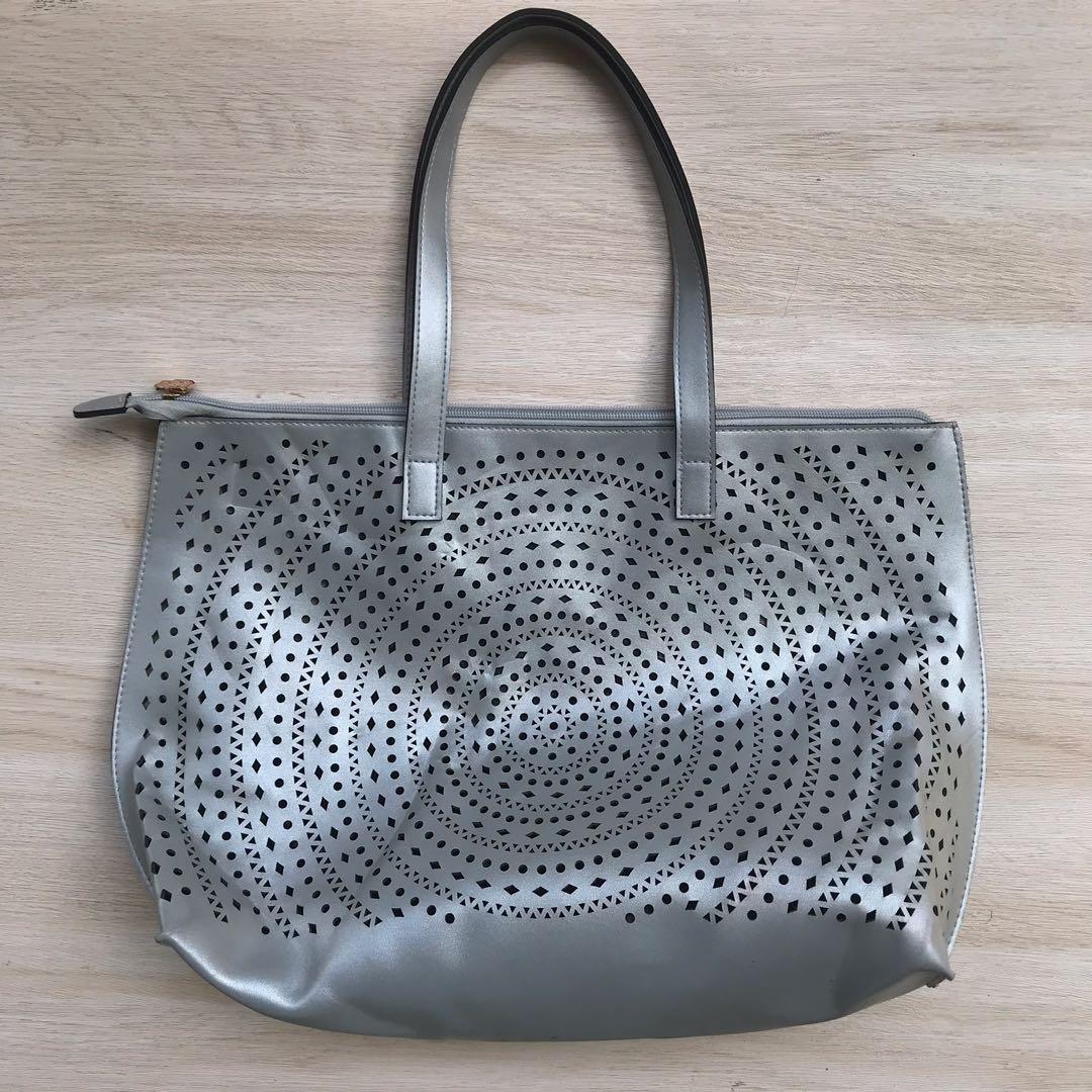 large grey tote