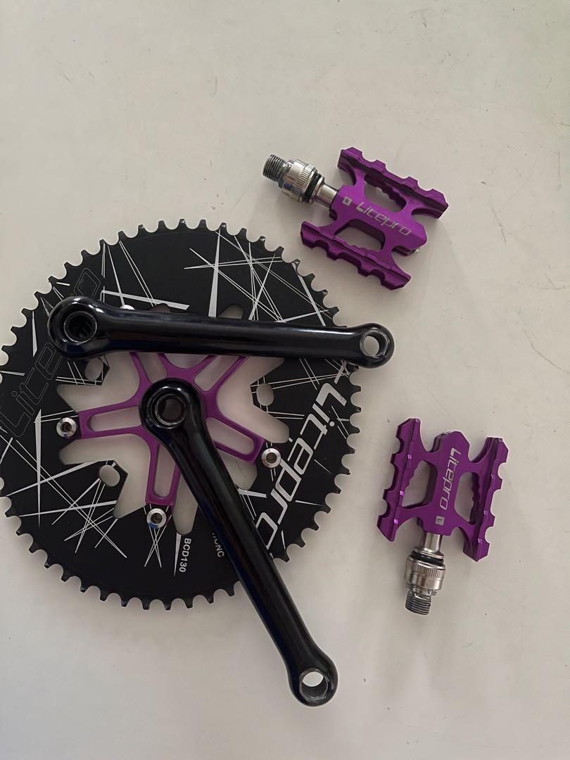 Square tapered light crank with 56t litepro chainring and QR - Main Image