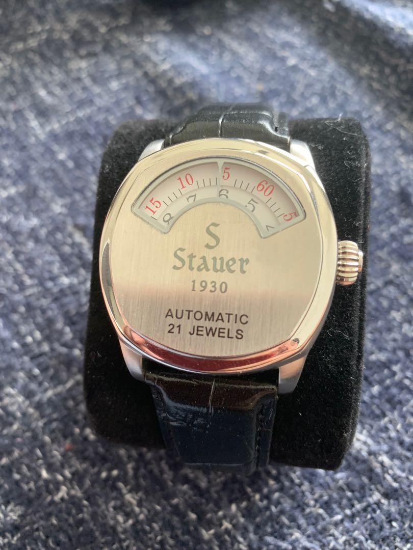 Stauer Dashtronic Automatic watch unique jump hour like watch with radial display and open caseback