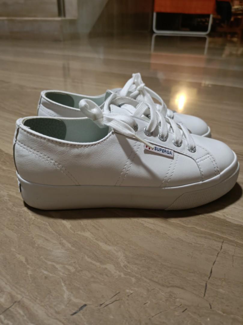 Superga platform 2024 leather sneakers