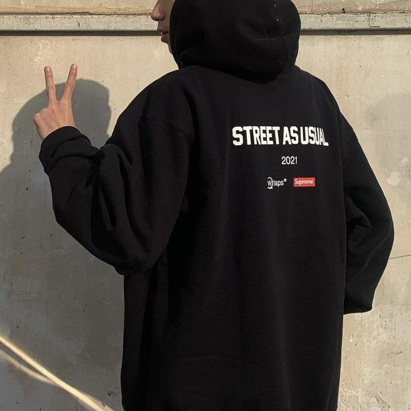 Supreme x Wtaps Hooded Sweatshirt, 男裝, 上身及套裝, 衛衣- Carousell