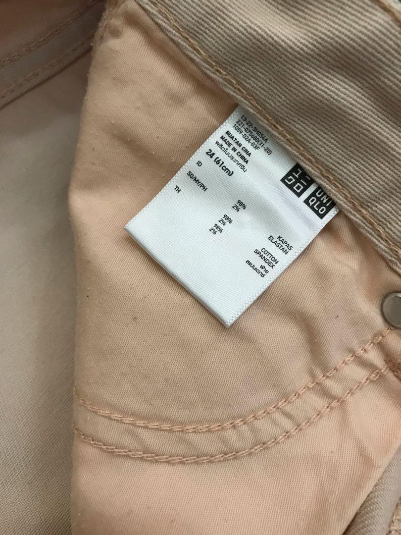 Uniqlo Original crème Jeans, Fesyen Wanita, Pakaian Wanita, Bawahan di