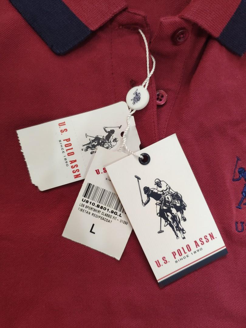 US POLO ASSN Dark Red Polo (Category: Blouses) located in Quezon City. Submitted by cheecharon (Listing ID 1130558373, Image 2). Description: L on tag, fits M to semi L still has tag, never worn see next pics for actual color shoulder width: 15' length: 21.5" RFS: decluttering, given as a gift but too small Price is negotiable color may vary due to lighting quezon city area near new manila.