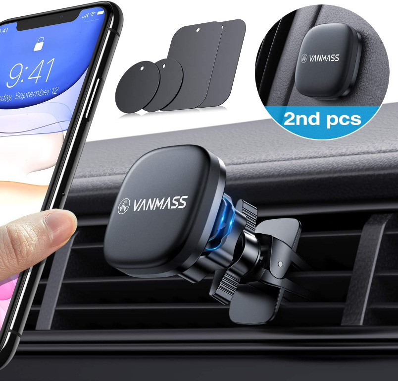 VANMASS 2021 Upgraded Car Phone Holder Universal [6 N52 Rare-earth Magnets]  Shock-Absorbing Magnetic Phone Car Mount Vent Dashboard Phone Holder for 12  11 Xs Max XR X SE Samsung S20 S10 Note