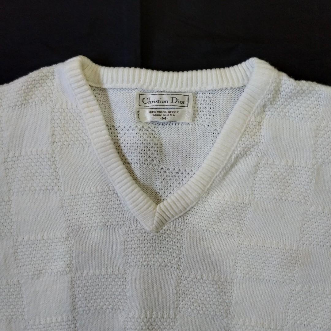 Vintage Christian Dior V-neck Sweater, Women's Fashion, Tops