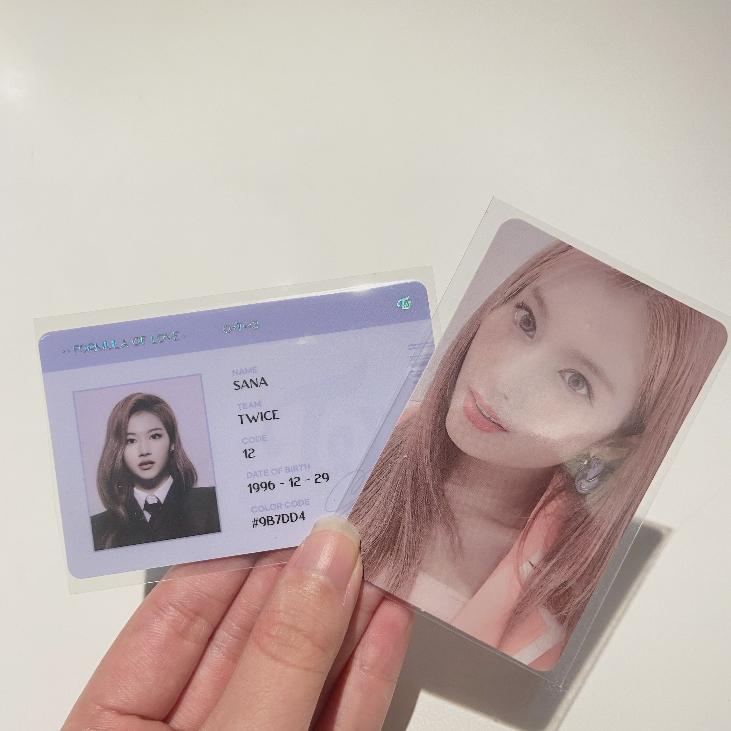 [wts] twice sana formula of love photocard & id card, Hobbies & Toys