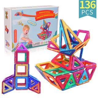 136pcs Set Magnetic Tiles Building and Educational Toys