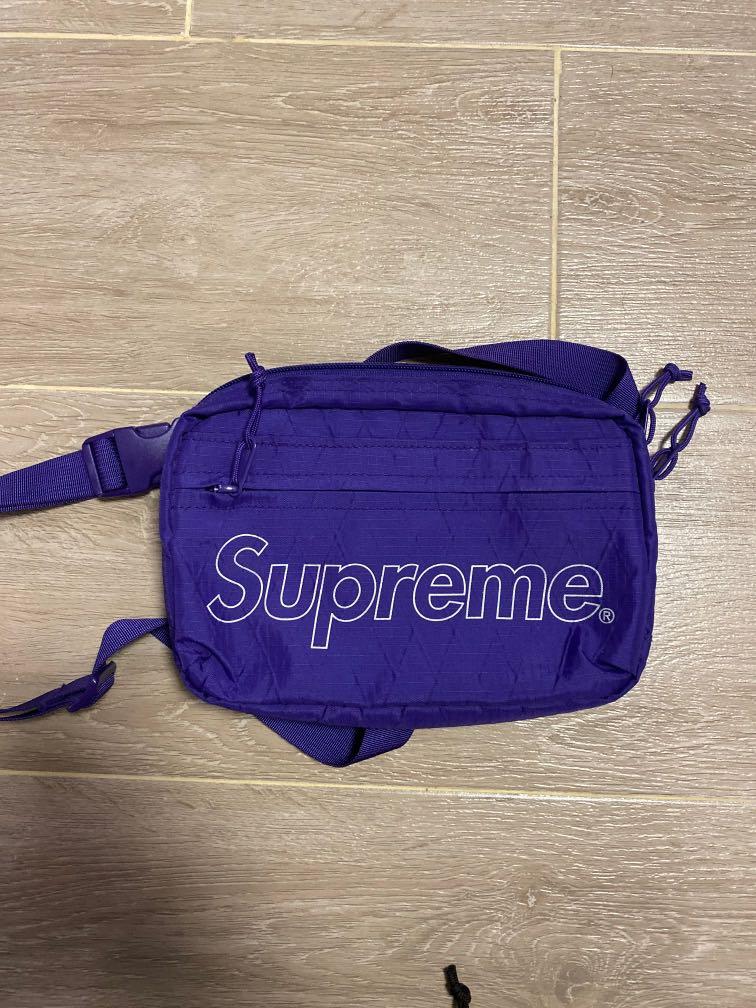 18fw supreme shoulder bag (purple), 名牌, 服裝- Carousell