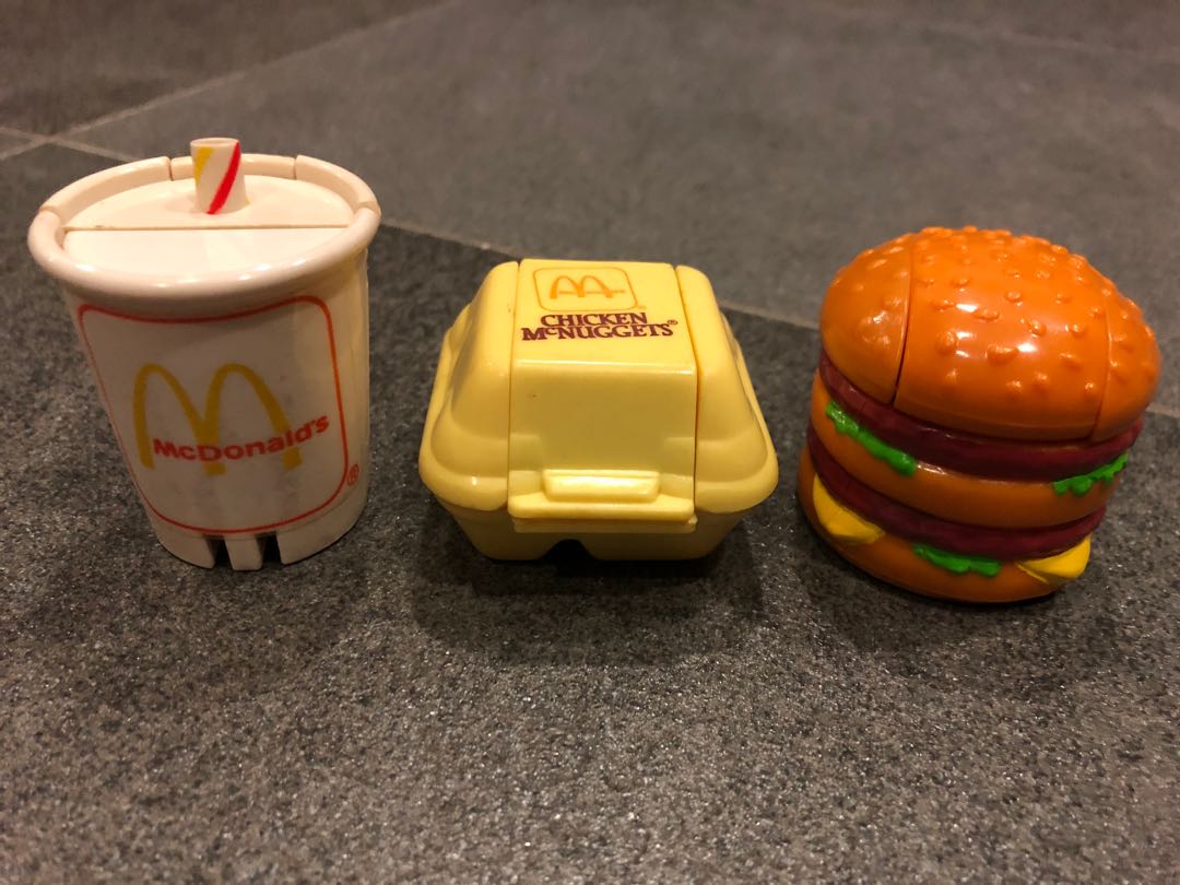 ORIGINAL 1ST SERIES 1987 SET OF 6 MCDONALD'S FOOD CHANGEABLES ROBOTS 
