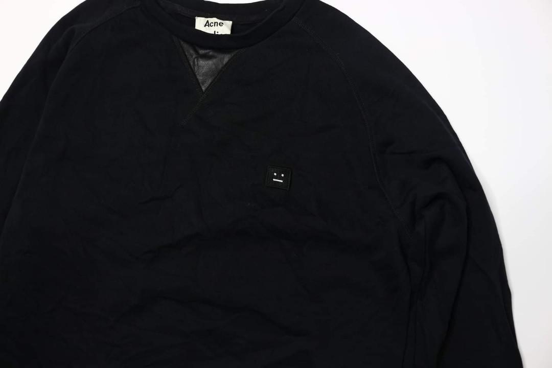 Acne Studios Side Zip Crewneck Sweatshirt (Category: Luxury Apparel) located in Makati City. Submitted by _collectorschoice_ (Listing ID 1066758313, Image 1). Description: Acne Studios Side Zip Crewneck Sweatshirt ° Authentic ° Patch logo ° Soft leather on neck part ° Side zip ° Cotton ° Size: Large on tag ° Width: 21 inches ° Lengt: 27 inches ° Riri zip ° Used once ° MOP: BPI or Unionbank ° Plus shipping fee ° Courier: JRS only (home pick up MWF