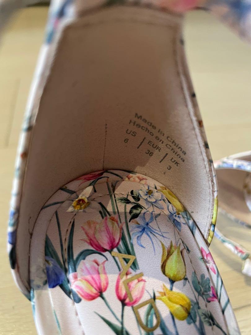 Aldo cally floral print ankle strap Women s Fashion Footwear