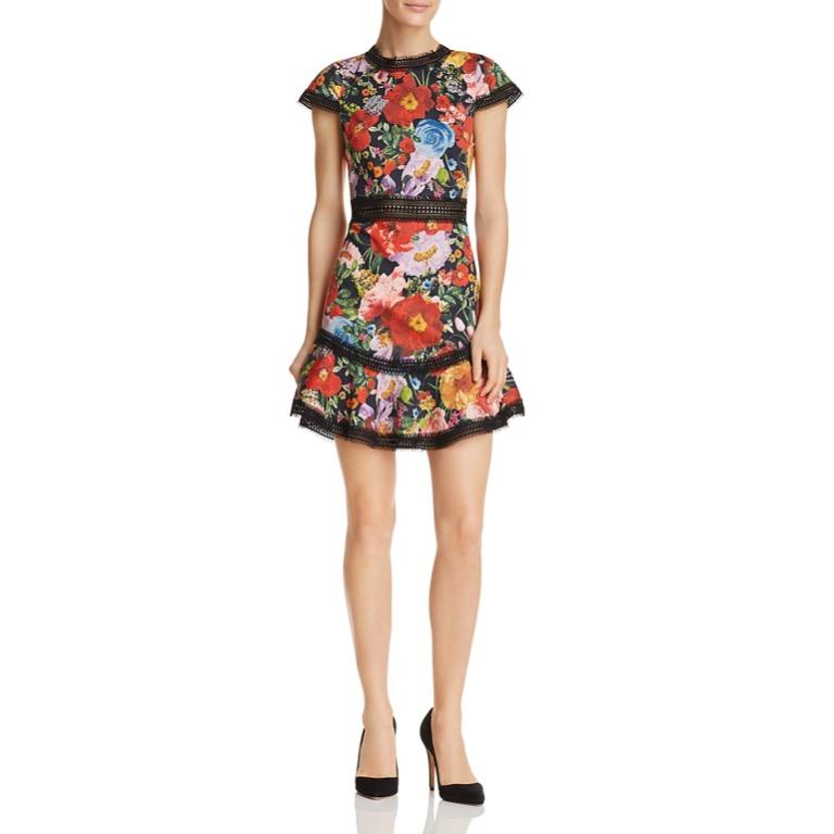 Alice olivia black lace dress top