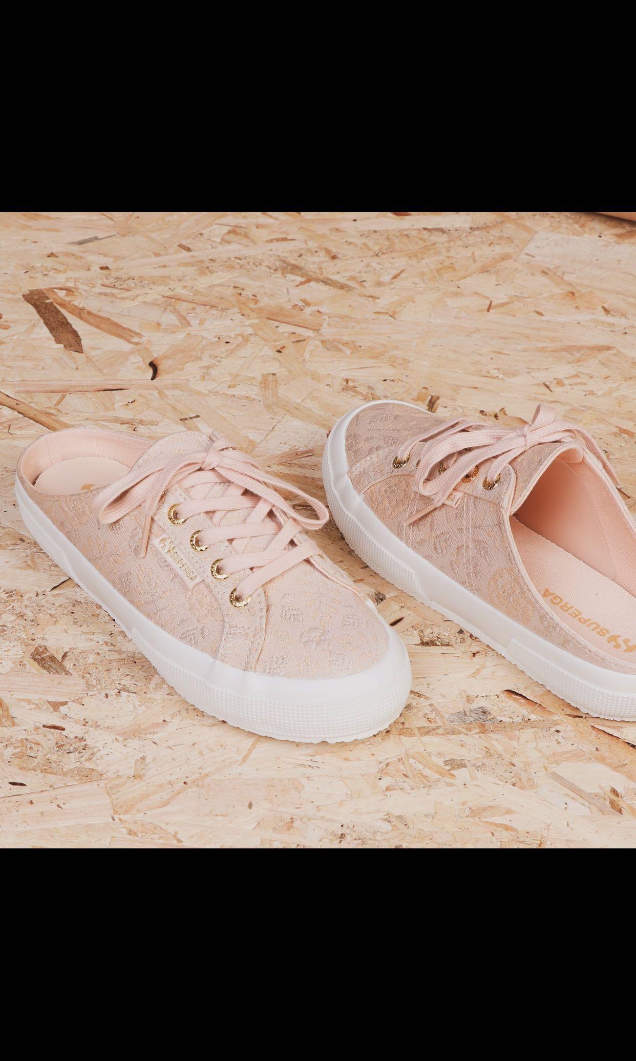 BNIB SUPERGA 2288 MULE FABRIC FLOWER PINK PEACH Women s Fashion Footwear Sneakers on Carousell