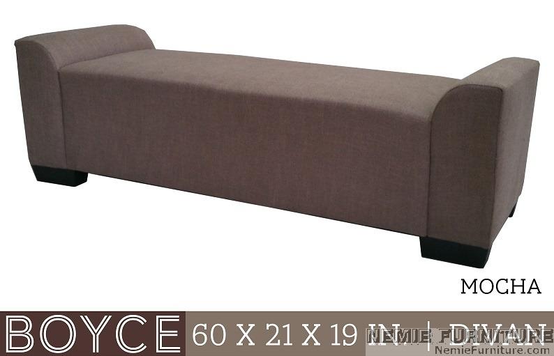 BOYCE divan cleopatra sofa (Category: Sofas) located in Quezon City. Submitted by nemiefurniture (Listing ID 1066698203, Image 1). Description: 2-seater divan 60"L x 21"W x 19"H color: mocha https://nemiefurniture.com Prices negotiable .