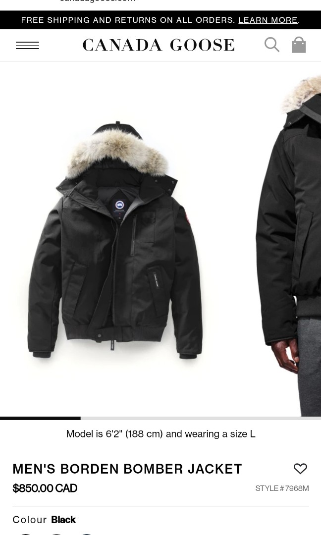 Canada Goose Borden Bomber Winter Jacket Men s Fashion Clothes on Carousell