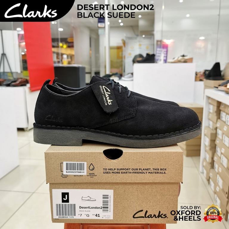 Clarks desert hot sale london black suede
