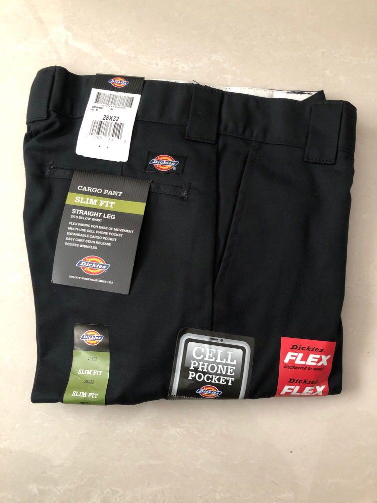 Dickies Work Pants WP594 Black 28 x 32 (Cargo pants, slim fit, straight leg,  cellphone pocket, flex), Men's Fashion, Bottoms, Trousers on Carousell