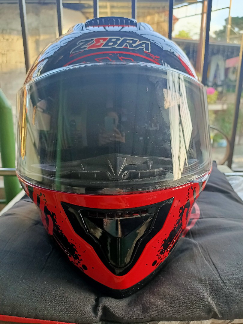 Dual visor zebra full face helmet Motorbikes Motorbike Parts