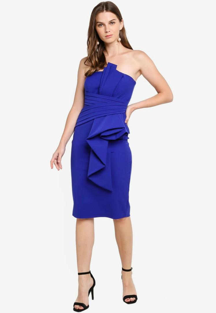 Fan pleated boob tube midi dress, Women's Fashion, Dresses u0026 Sets, Dresses  on Carousell