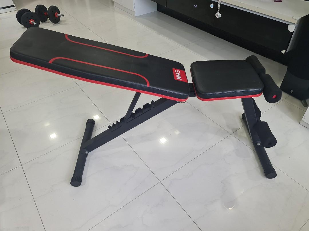 Full Barbell and bench set, Sports, Weights & Gym Equipment on Carousell
