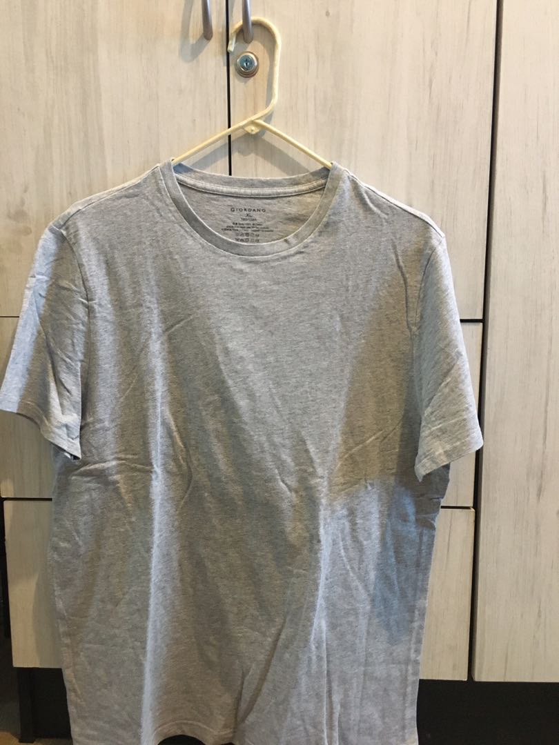 Giordano Plain Grey Roundneck T-Shirt 