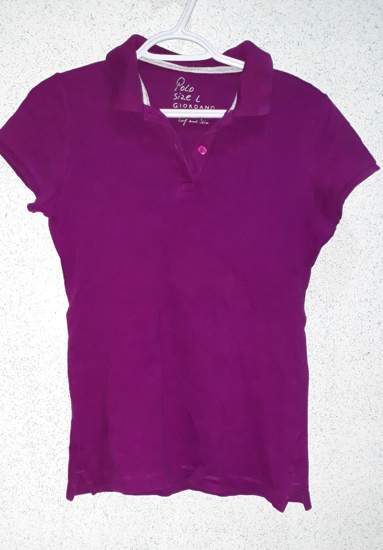 Giordano Polo Shirt (purple), Women's Fashion, Tops, Shirts on Carousell