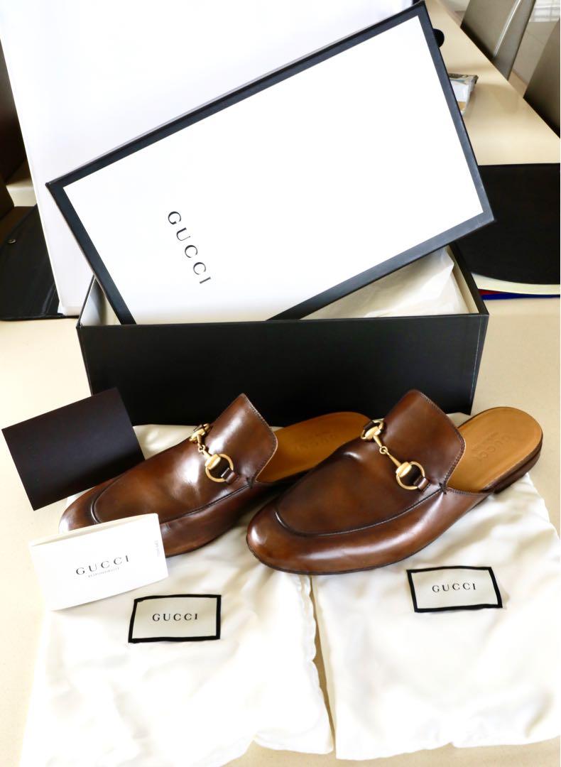 Gucci Leather Backless Loafers Men s Fashion Footwear Dress